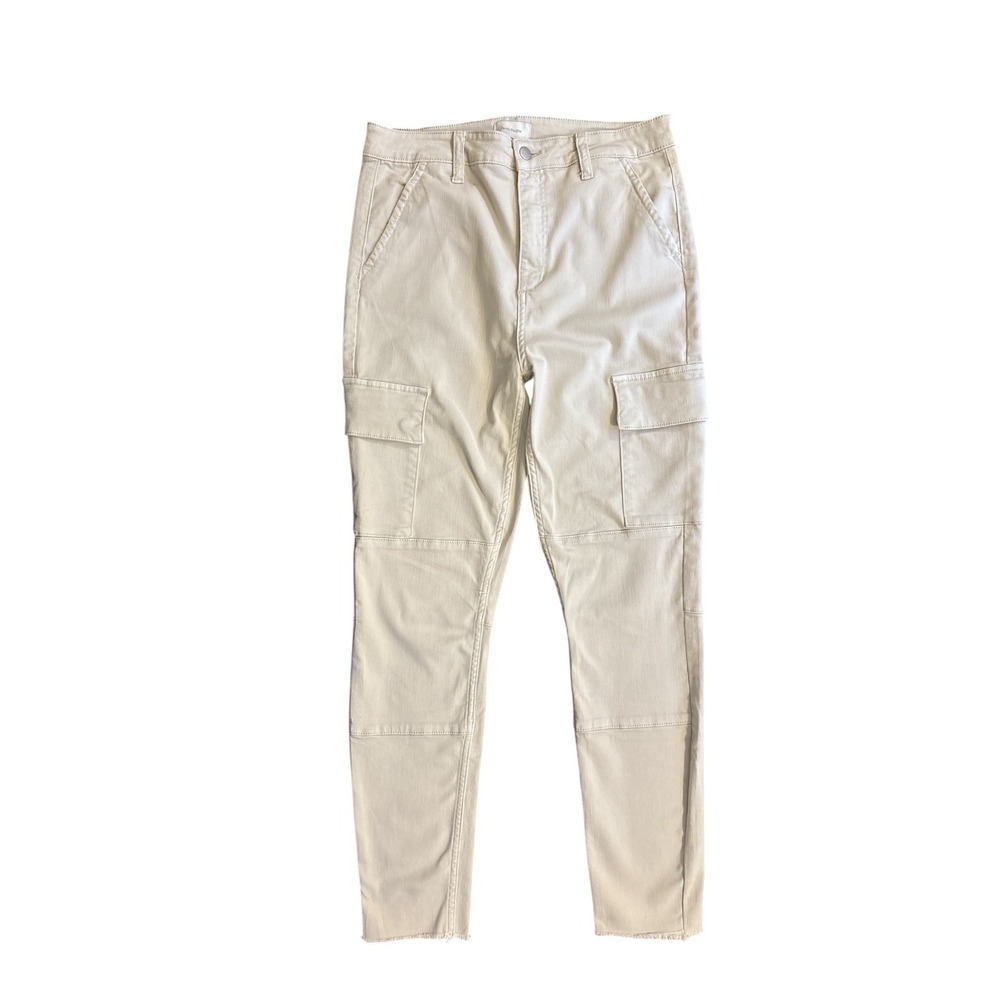 Favorite Daughter Utility Cargo Pants Beige Slim Straight Stretch Raw Women's 29
